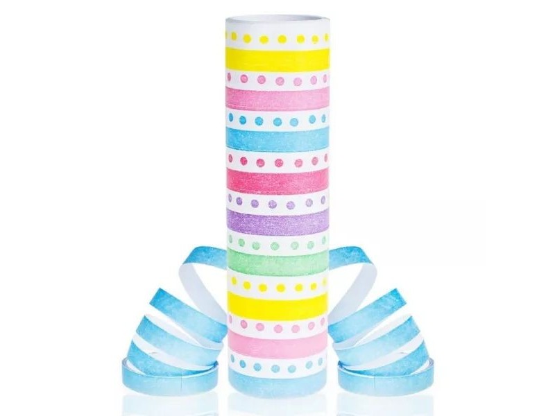 Pasztell csíkos-pöttyös szerpentin 18 x 4 m