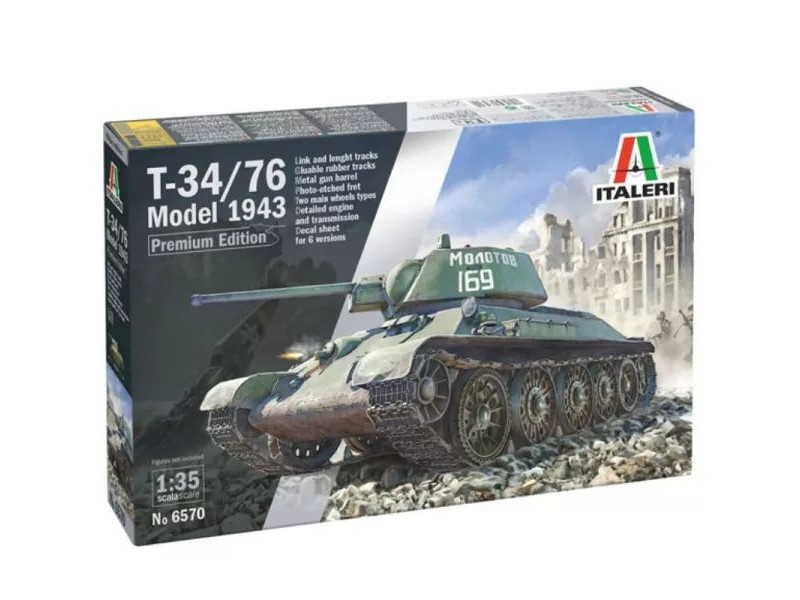 Italeri T-34/76 Mod.1943 1:35 makett, fém ágyúcső
