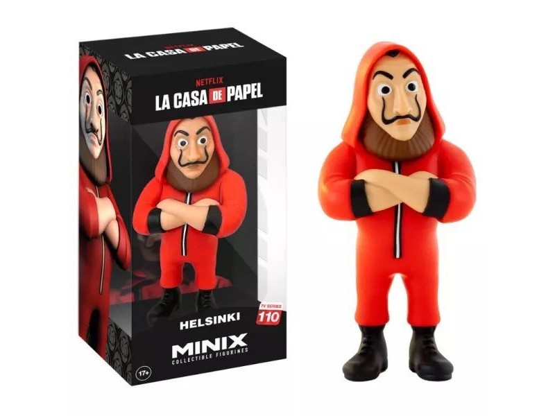 Minix Helsinki figura 12 cm – piros kezeslábas, levehető maszk