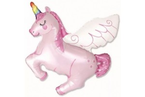 Unikornis formájú óriás fólia lufi - 110 cm