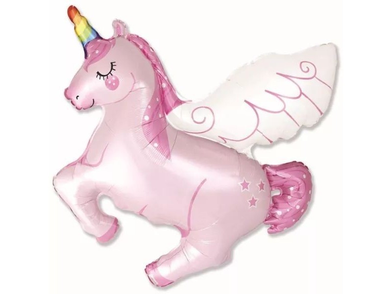 Unikornis formájú óriás fólia lufi - 110 cm