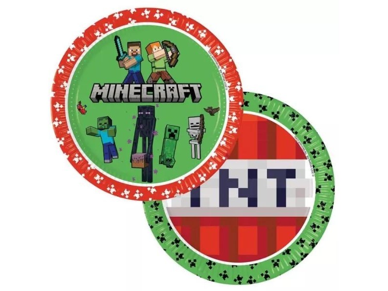 Minecraft papírtányér szett 23 cm, 8 db