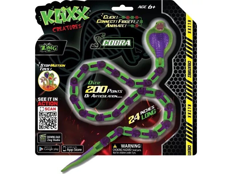 Klixx Creaturez Kobra – mozgatható, kattogtatható figura