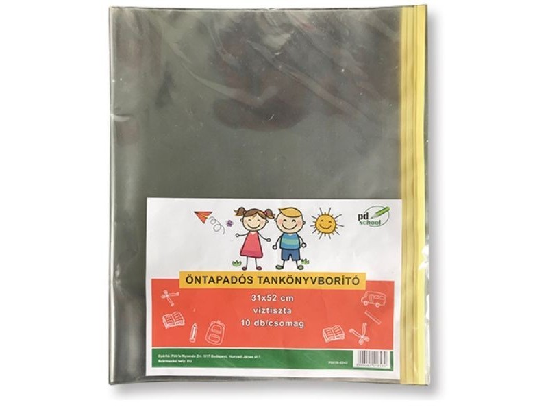Öntapadós víztiszta tankönyvborító 31 x 52 cm, 10 db