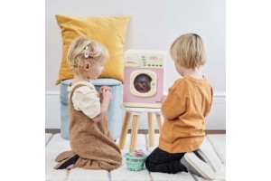 Rózsaszín játék mosógép kiegészítőkkel