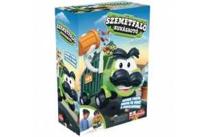 Szemétfaló kukásautó társasjáték - doboz és kártyák