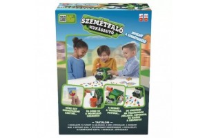 Szemétfaló kukásautó társasjáték - doboz és kártyák