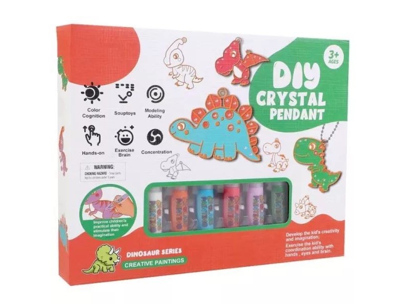 Dinoszaurusz kristály-medál szett – 6 formás készlet