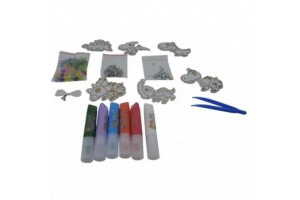 Dinoszaurusz kristály-medál szett – 6 formás készlet