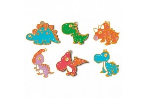 Dinoszaurusz kristály-medál szett – 6 formás készlet