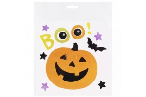 Vigyorgó Halloween tök ablakzselé - ablakdísz