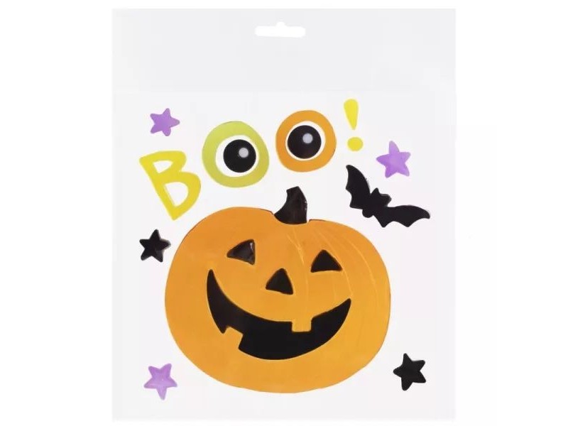Vigyorgó Halloween tök ablakzselé - ablakdísz