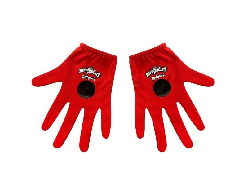Rubies Miraculous piros Katicabogár kesztyű fekete pöttyökkel