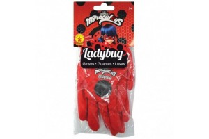 Rubies Miraculous piros Katicabogár kesztyű fekete pöttyökkel