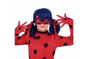 Rubies Miraculous piros Katicabogár kesztyű fekete pöttyökkel