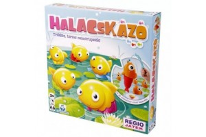 Halacskázó társasjáték — mozgó halak és teleszkópos horgászbot