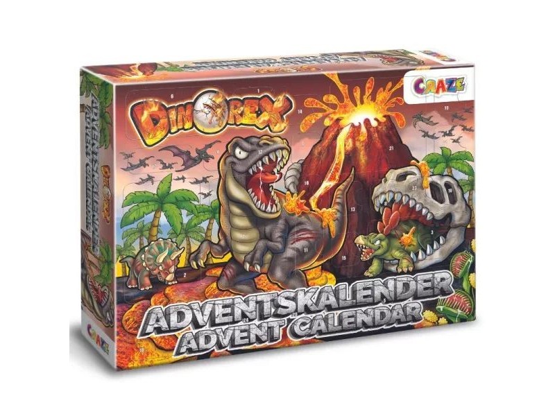 DinoRex Vulkánkitörés adventi kalendárium - figurák és vulkán