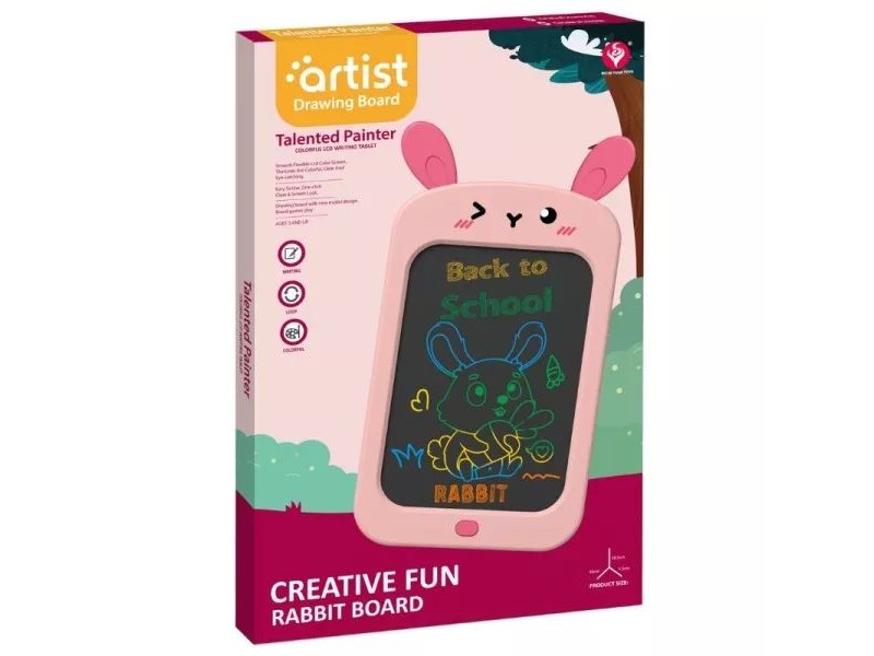 Nyuszis színes LCD rajztábla 28,5 cm