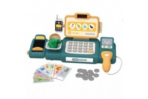 Pénztárgép játékszett 37 db - zöld