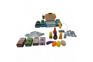 Pénztárgép játékszett 37 db - zöld