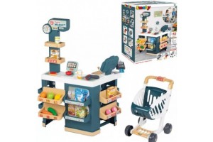 Smoby szupermarket játékszett bevásárlókocsival – 42 db