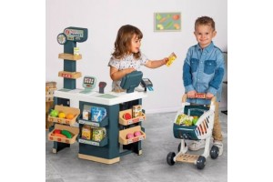 Smoby szupermarket játékszett bevásárlókocsival – 42 db
