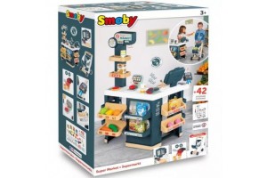 Smoby szupermarket játékszett bevásárlókocsival – 42 db