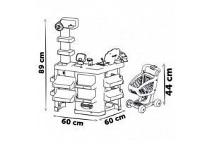 Smoby szupermarket játékszett bevásárlókocsival – 42 db