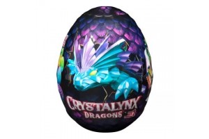 CrystaLynx 32 cm csuklós sárkány a kristálytojásban