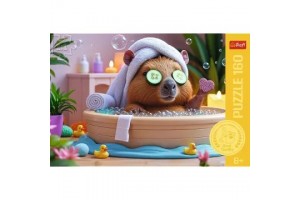 Trefl 160 db Kapibara a fürdőkádban puzzle - csillogó darabok