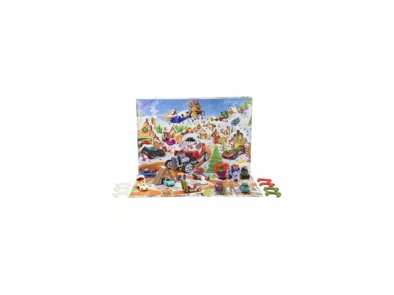 Hot Wheels adventi naptár 2025 - 24 ablak, 10 kisautó