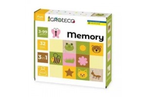 Fa memória játék 32 db - természetes fa kártyák