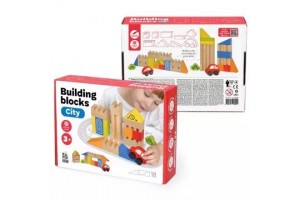 Fa háromszög mozaik kirakó - 64 db, 10 mintakártya