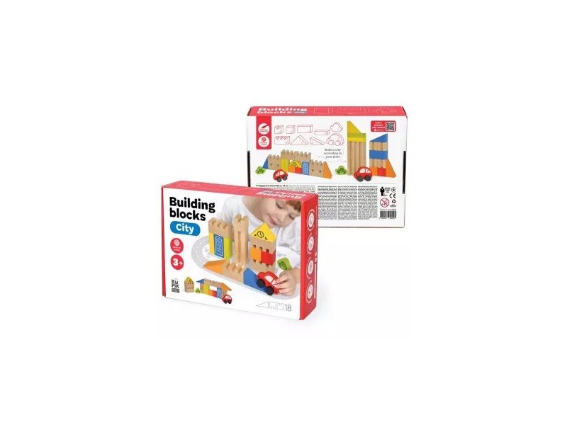 Fa háromszög mozaik kirakó - 64 db, 10 mintakártya