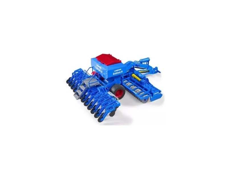 Bruder Lemken Solitair 9 vetőgép – kék, részletgazdag modell