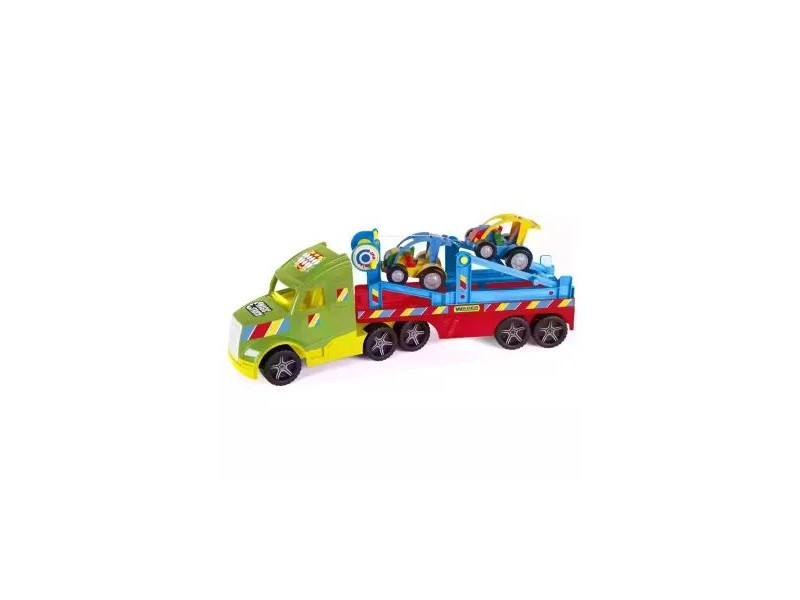 Wader Magic Truck Basic autószállító 79 cm - buggy kisautókkal