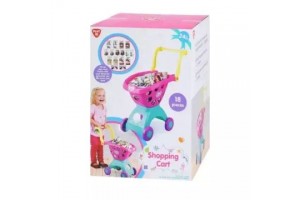 Playgo szívecskés bevásárló kocsi - 18 darabos játék