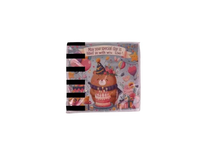 Maci mintás születésnapi szalvéta - 20 db