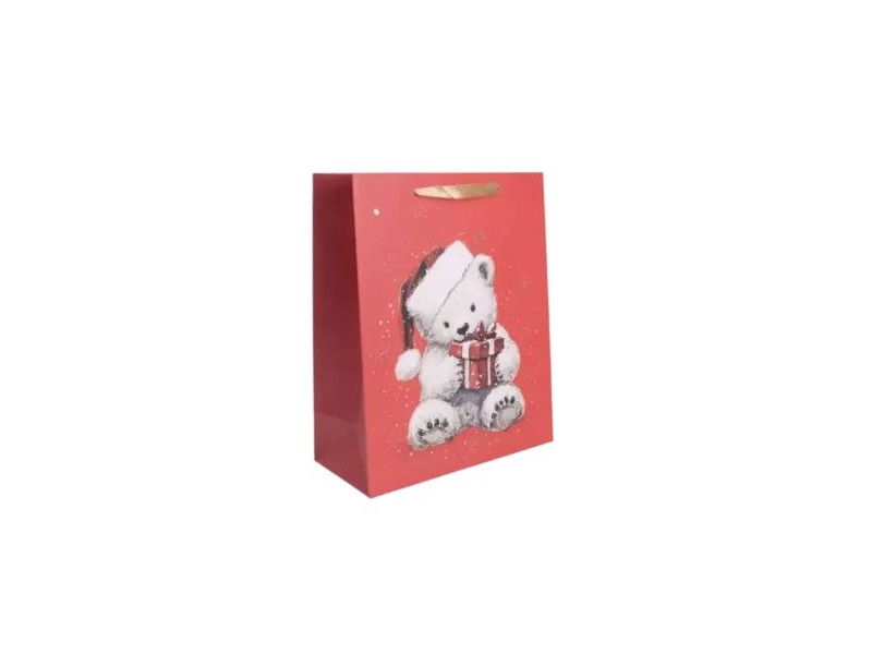 Maci mintás csillámló ajándéktasak - 26x32 cm