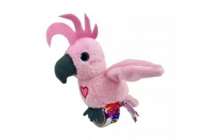 Kakadu interaktív plüssmadár — csuklóra tehető, USB töltés