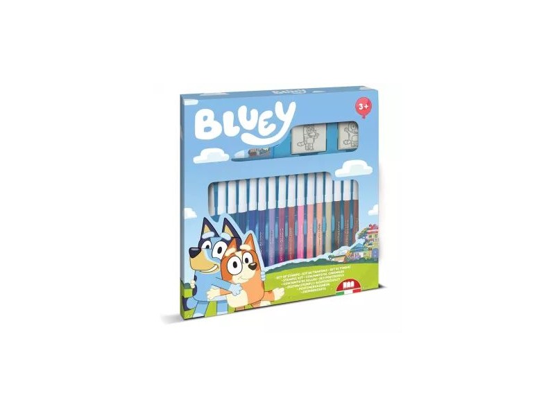 Bluey nyomda és filctoll készlet - 18 db