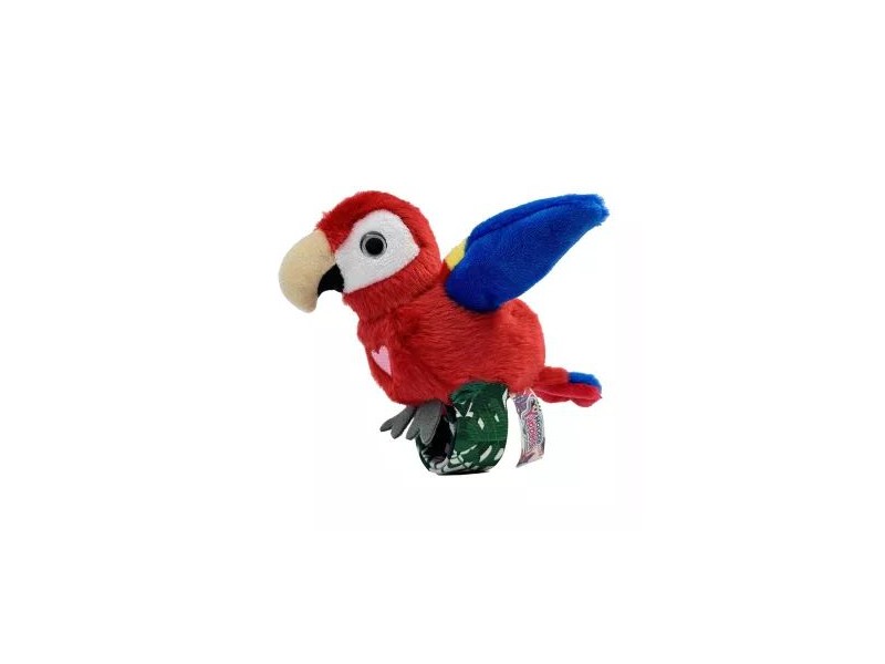 Piros interaktív plüss papagáj - beszélő játék