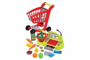 Écoiffier szupermarket: bevásárlókocsi és pénztár készlet