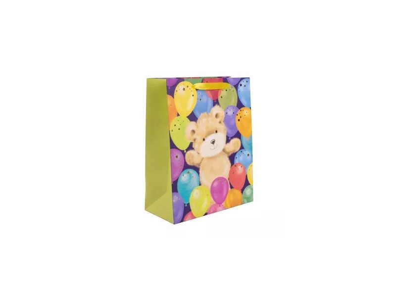 Maci lufikkal ajándéktasak, 18x23 cm