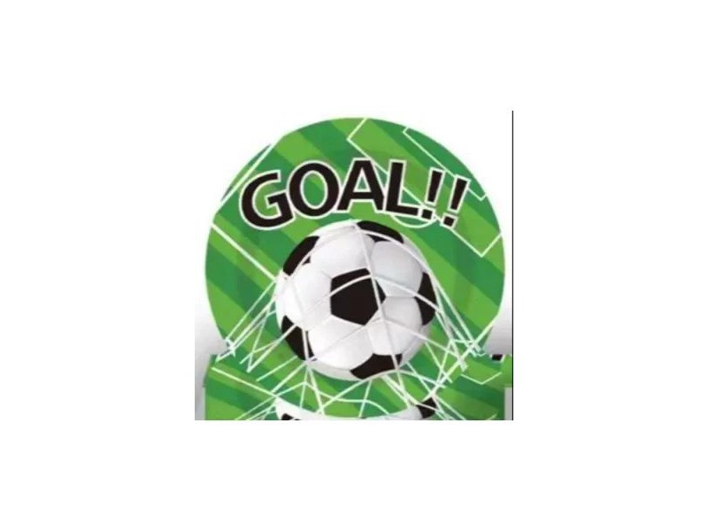 Zöld Goal! feliratos focilabda mintás papírtányér (10 db)