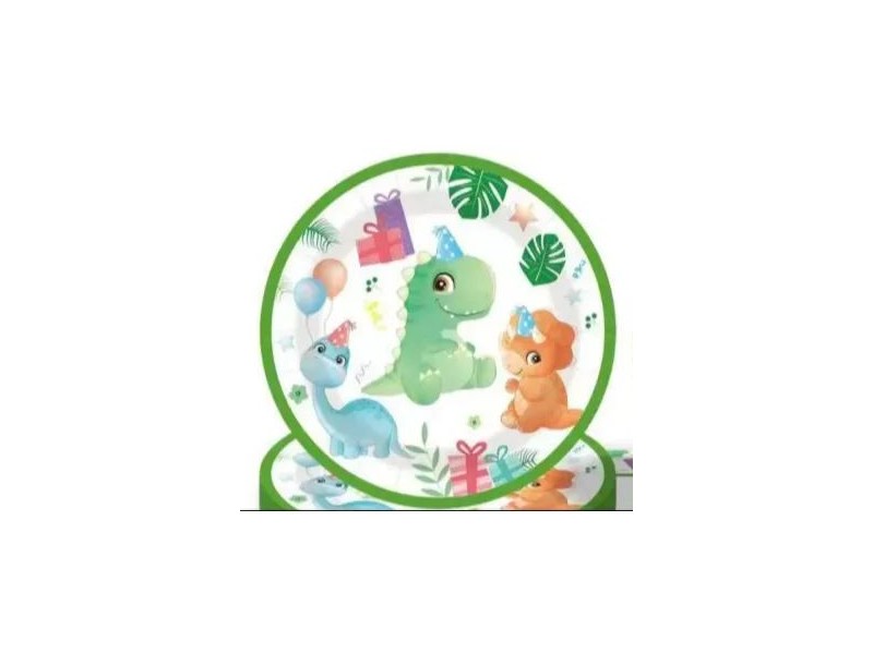 Dinó mintás papírtányér (10 db)