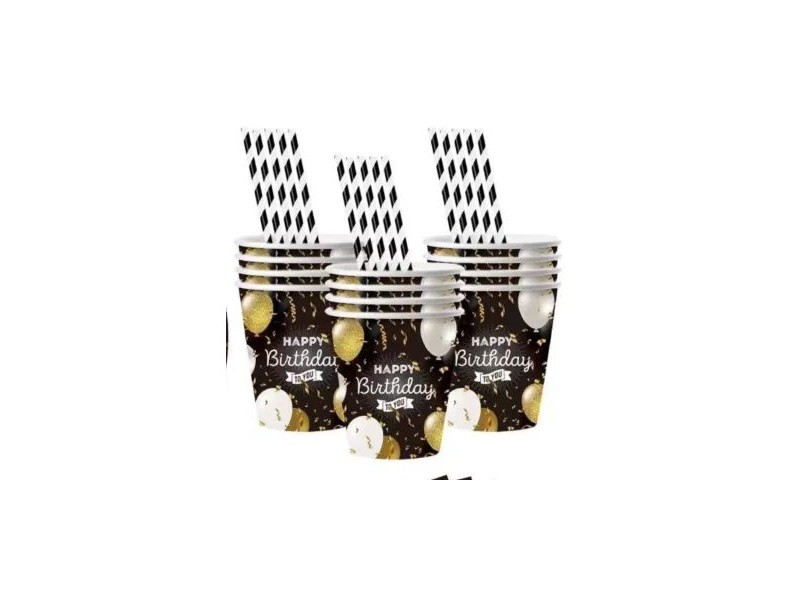 Lufi mintás születésnapi papírpoharak - 10 db, 2,7 dl