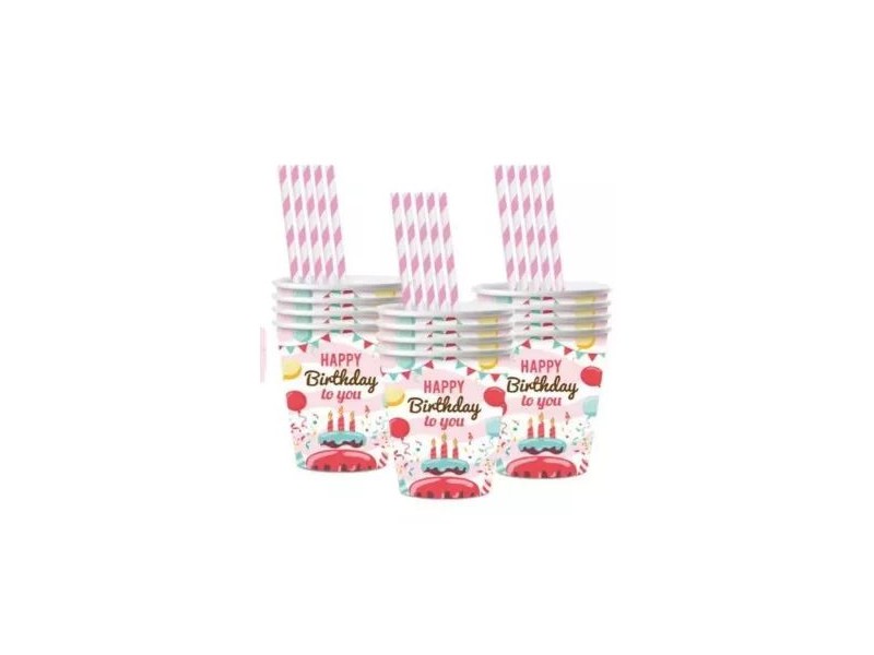 Happy Birthday papírpohár - 10 db (2,7 dl)