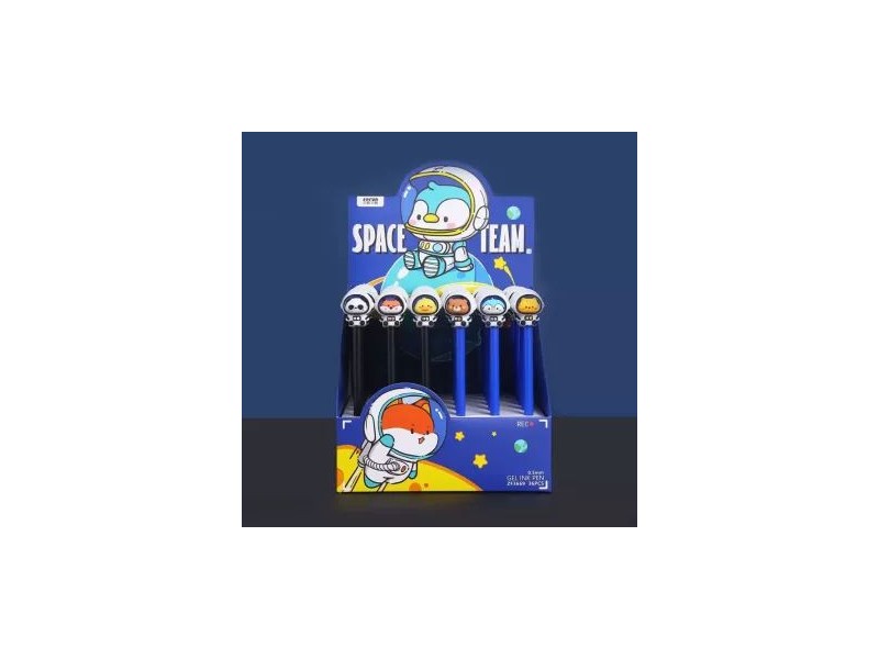 Űrállatka mintás zselés toll - 0,5 mm, többféle szín