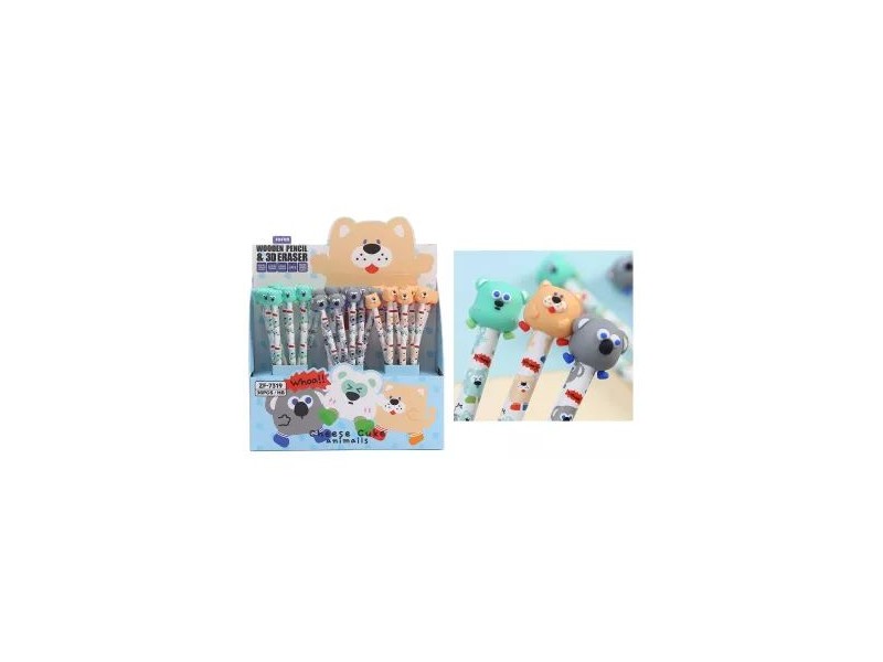 Gömbállatkás grafitceruza radírral